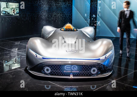 Paris, Frankreich, 02.Oktober, Mercedes Konzept EQ Silver Arrow, 2018 Intelligenz, Mondial Paris Motor Show, Prototyp von Mercedes Benz Stockfoto