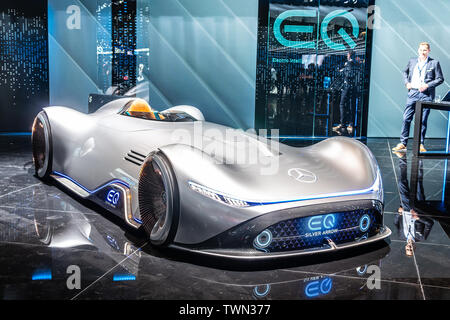 Paris, Frankreich, 02.Oktober, Mercedes Konzept EQ Silver Arrow, 2018 Intelligenz, Mondial Paris Motor Show, Prototyp von Mercedes Benz Stockfoto