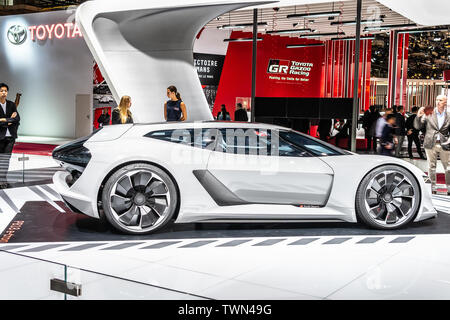 Paris, Frankreich, 02.Oktober 2018 Neue vollelektrische PB 18 Audi e-tron Concept Car hoch automatisierten Zukunft Prototyp Mondial Paris Motor Show, von Audi produziert Stockfoto