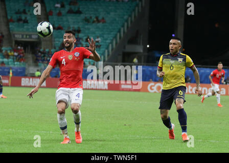 Salvador, Brasilien. Juni, 2019 21. Ecuador v Chile, gültig für das Jahr 2019 Copa America Gruppe Phase statt Freitag (21) An der Fonte Nova Arena in Salvador, Bahia, Brasilien. Credit: Tiago Caldas/FotoArena/Alamy leben Nachrichten Stockfoto