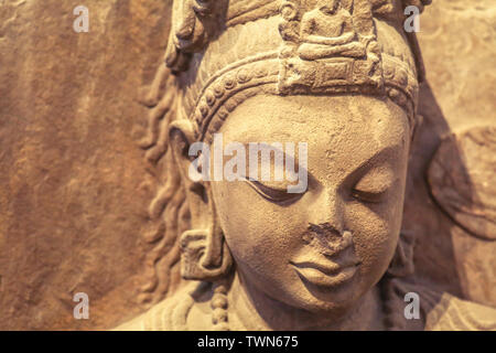 Archäologische Chlorid Stein Skulptur der indischen Göttin "avalokitesvara" aus dem elften Jahrhundert unserer Zeitrechnung Stockfoto