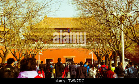 Das Eingangstor des Palastmuseums in Beijing Stockfoto