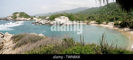 Bucht in den Tayrona Nationalpark in Kolumbien Stockfoto