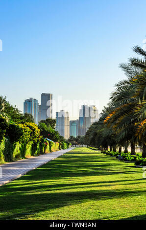 Ansicht von Khalid Lake Trail in Sharjah Vereinigte Arabische Emirate Stockfoto