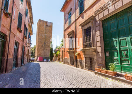 Tuscania, Viterbo, Italien: Der Torre di Lavello, Turm im inneren Stadt Stockfoto