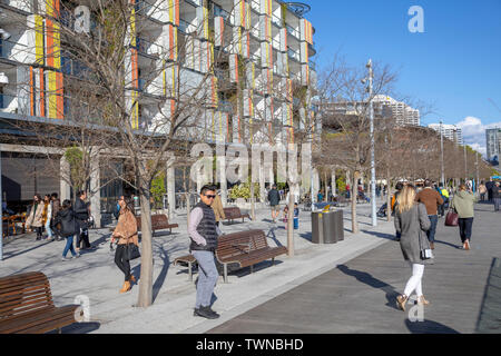 Stadtentwicklung in Barangaroo in Sydney Stadtzentrum mit modernen Apartment wohnen und Lifestyle Restaurants und Büros, Sydney, Australien Stockfoto