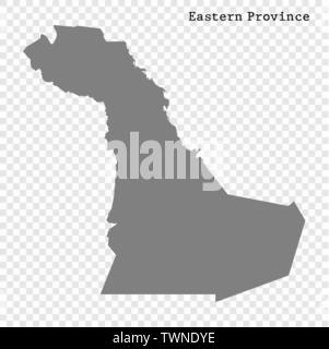 Hohe Qualität Karte der Östlichen Provinz ist eine Region in Saudi-Arabien Stock Vektor
