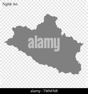 Hohe Qualität Karte von Nighe Ein ist eine Provinz in Vietnam Stock Vektor