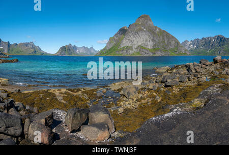 Hamnoy, Lofoten Inseln, Norwegen. Stockfoto