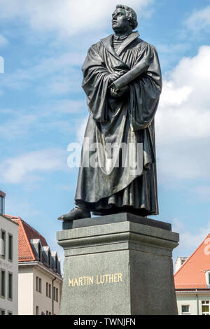 Martin Luther Deutschland Dresden, Neumarkt Stockfoto