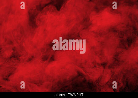 Abstrakt rot Rauch auf schwarzem Hintergrund. Rote Farbe Wolken. Stockfoto