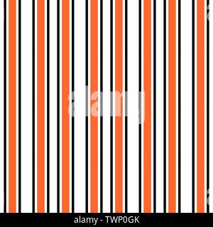 Stripe nahtlose Muster mit Orange, Schwarz und Weiß senkrecht parallele Streifen. Vector pattern Stripe abstrakt Hintergrund. Stock Vektor