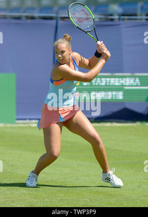 Freya Christie (GBR) spielen in der ersten Qualifikationsrunde des Natur Tal International, Devonshire Park, Eastbourne, Großbritannien. Am 22. Juni 2019 Stockfoto