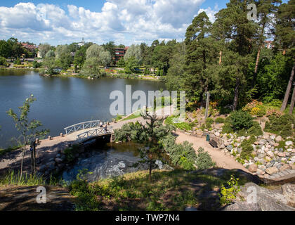 Landschaft in Sapokka Wasser Garten Park in Kotka, Finnland Stockfoto