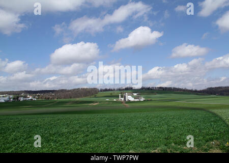 Landschaft mit Bauernhaus in Lancaster County, PA, USA Stockfoto
