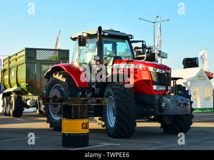 MINSK, Weißrussland - Juni 4, 2019: Traktor Massey Ferguson 7726 während des Belagro 2019 Internationale Fachmesse in der agrotown von Shchomyslitsa. Stockfoto