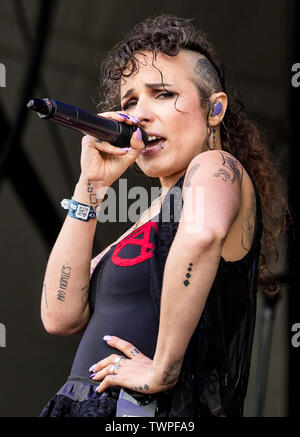 Neuhausen ob Eck, Deutschland. Juni, 2019 21. Artist Sookee gibt ein Konzert auf dem Southside Festival. Die Musik Festival ist eines der größten Open-Air-Festivals in Deutschland. Credit: Christoph Schmidt/dpa/Alamy leben Nachrichten Stockfoto