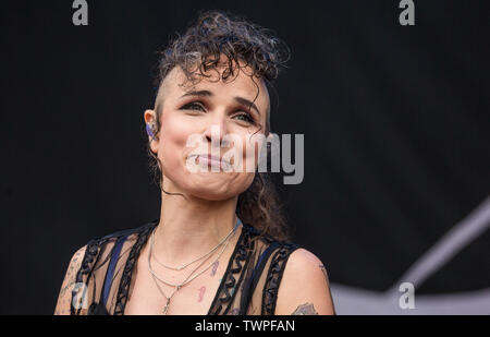 Neuhausen ob Eck, Deutschland. Juni, 2019 21. Artist Sookee gibt ein Konzert auf dem Southside Festival. Die Musik Festival ist eines der größten Open-Air-Festivals in Deutschland. Credit: Christoph Schmidt/dpa/Alamy leben Nachrichten Stockfoto