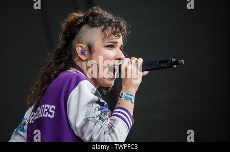 Neuhausen ob Eck, Deutschland. Juni, 2019 21. Artist Sookee gibt ein Konzert auf dem Southside Festival. Die Musik Festival ist eines der größten Open-Air-Festivals in Deutschland. Credit: Christoph Schmidt/dpa/Alamy leben Nachrichten Stockfoto