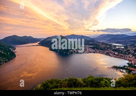 Lake Lugano in Switzerland Stockfoto