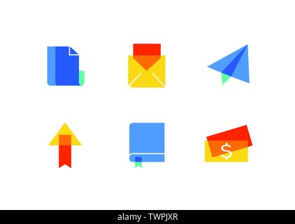 Business und Marketing - flaches Design style Icons einstellen Stock Vektor