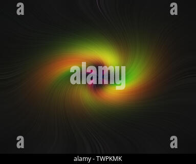 Farbenfrohe abstrakte Hintergrund. Bunte Wirbel Textur. Dynamische helle wirbelt auf schwarzem Hintergrund. Dynamische Wellen. Stockfoto