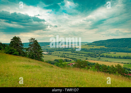 Blick in die Berge um Jena Stockfoto