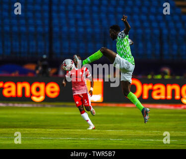 Alexandria, Ägypten. Juni 22, 2019: Paul Ebere onuachu Nigerias bei der Afrikameisterschaft Übereinstimmung zwischen Nigeria und Burundi am Stadion in Alexandia Alexandria, Ägypten. Ulrik Pedersen/CSM. Stockfoto