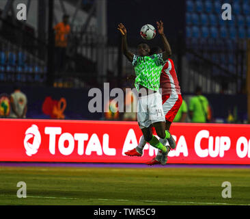 Alexandria, Ägypten. Juni 22, 2019: Paul Ebere onuachu Nigerias bei der Afrikameisterschaft Übereinstimmung zwischen Nigeria und Burundi am Stadion in Alexandia Alexandria, Ägypten. Ulrik Pedersen/CSM. Stockfoto