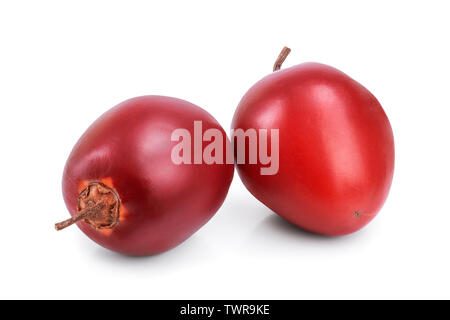 Frische tamarillo Obst auf weißem Hintergrund. Stockfoto