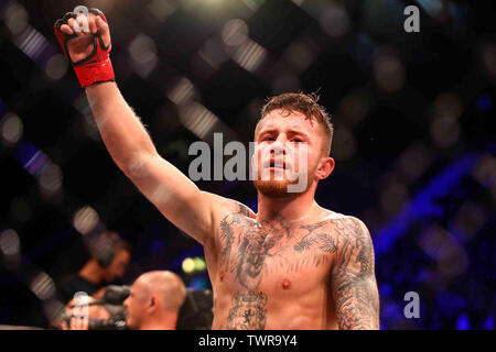 London, Großbritannien. Am 22. Juni 2019. James Gallagher Niederlagen Jeremia Labiano Entscheidung bei Bellator London: Mousasi gegen Lovato jr.: FIGHT NIGHT an der SSE-Arena. Juni 22, 2019 Credit Dan-Cooke/Alamy leben Nachrichten Stockfoto