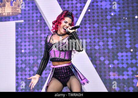 Sechs führt bei West End Live 2019 in Trafalgar Square, am 22. Juni 2019, London, UK. Stockfoto