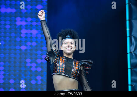 Sechs führt bei West End Live 2019 in Trafalgar Square, am 22. Juni 2019, London, UK. Stockfoto