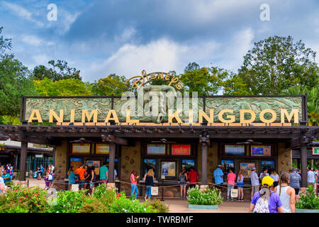 ORLANDO, Florida, USA. Mai 03, 2019: Eintritt in die Disney's Animal Kingdom Stockfoto