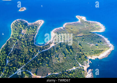 Kroatien, Istrien, Luftaufnahme von Kap Kamenjak Stockfoto