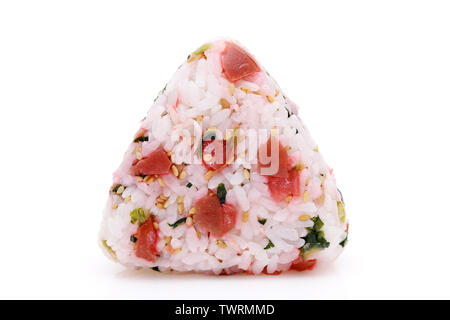 Onigiri, Japanisch essen, Reis, Reis Dreieck mit umeboshi Shirasu Stockfoto