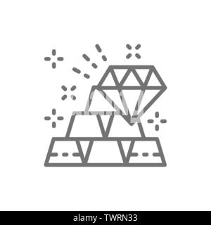 Gold Bars und Diamant, Reichtum Symbol Leitung. Stock Vektor
