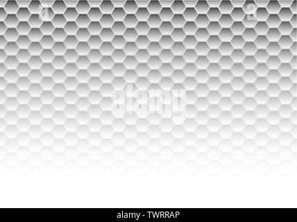 Abstrakte grau Sechseck Gitter Muster auf weißem Hintergrund Farbverlauf Vector Illustration. Stock Vektor