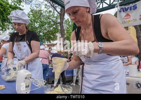 Bibione, Italien - 23. Juni: eine Bühne der Tiramisu Wm fand in Bibione, die Endrunde findet in Treviso. Stockfoto