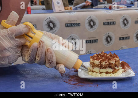 Bibione, Italien - 23. Juni: eine Bühne der Tiramisu Wm fand in Bibione, die Endrunde findet in Treviso. Stockfoto