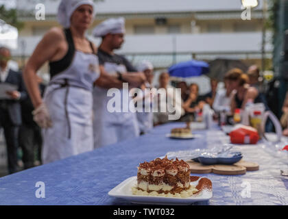 Bibione, Italien - 23. Juni: eine Bühne der Tiramisu Wm fand in Bibione, die Endrunde findet in Treviso. Stockfoto