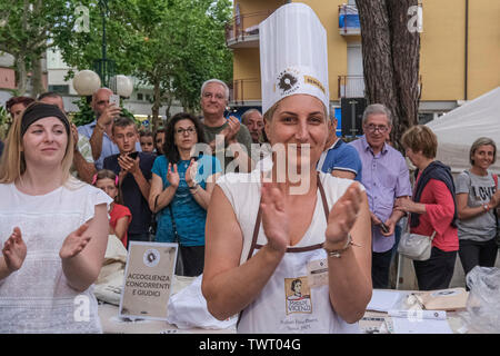 Bibione, Italien - 23. Juni: eine Bühne der Tiramisu Wm fand in Bibione, die Endrunde findet in Treviso. Stockfoto