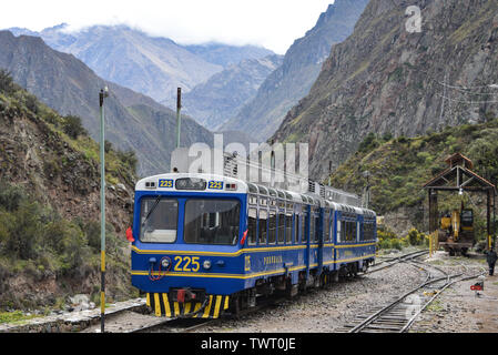 Cusco, Peru - 15.Oktober 2019: eine Expedition Peru Rail Zug von Cusco nach Machu Picchu Reisen Stockfoto