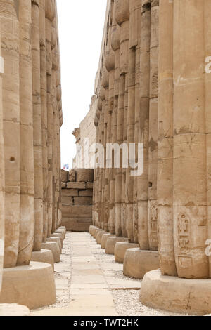 Spalten in den Tempel von Luxor, Luxor, Ägypten Stockfoto