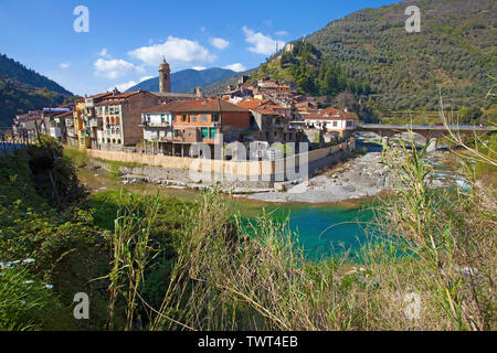 Badalucco, mittelalterliches Dorf in der Provinz Imperia, Riviera di Ponente, Ligurien, Italien Stockfoto