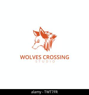 Fox Logo Vorlage. Dieses Logo Design passend für Business, Fox, Tiere, Orange, Studio, Unterhaltung, Medien, usw. Stock Vektor