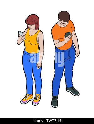 Menschen mit Smartphones Stock Vektor