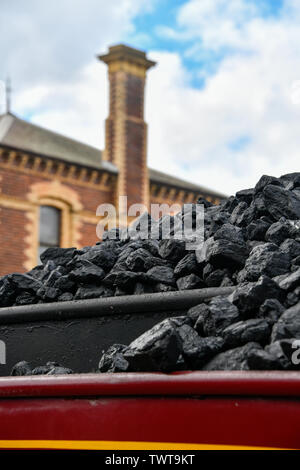 K 190 Rot Dampflok in der viktorianischen Ära Geelong Bahnhof Melbourne Victoria Australien Stockfoto