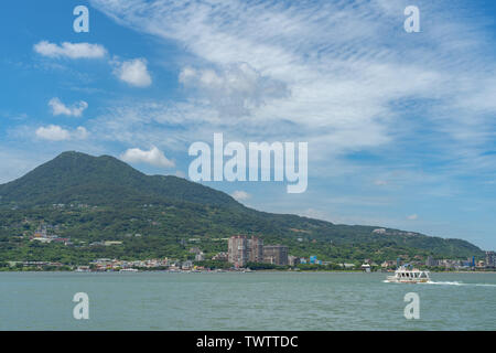 Tamsui ist ein Sea-side District in New Taipei, Taiwan. Die Stadt ist beliebt als Ort für die Anzeige der Sonne in Einstellung Stockfoto