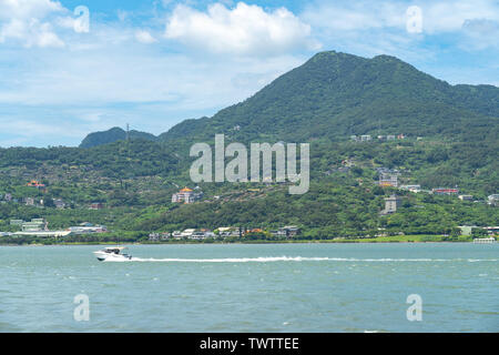 Tamsui ist ein Sea-side District in New Taipei, Taiwan. Die Stadt ist beliebt als Ort für die Anzeige der Sonne in Einstellung Stockfoto